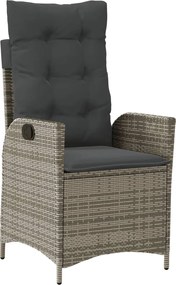 vidaXL Σετ Τραπεζαρίας Κήπου 9 τεμ. Γκρι Συνθ. Ρατάν με Μαξιλάρια