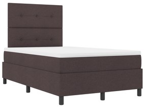 vidaXL Κρεβάτι με Βάση Στρώματος Σκούρο Καφέ 120x200 εκ. Ύφασμα
