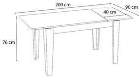 Τραπέζι Helmut Megapap επεκτεινόμενο χρώμα καρυδί 160/200x90x76εκ.
