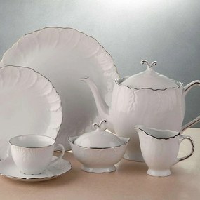 Σετ Τσαγιού Jasmine (9Τμχ) 29.001.31P White-Platinum Cryspo Trio Porcelain