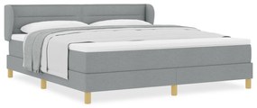vidaXL Κρεβάτι Box Spring  με Στρώμα σε Ανοιχτό Γκρι 180x200 εκ. Ύφασμα