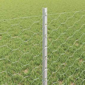 vidaXL Εξαγωνική Φράχτη με Στύλο 25 x 0,6 μ Γαλβανισμένος Χάλυβας