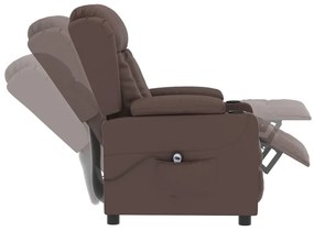 vidaXL Πολυθρόνα Ηλεκτρική Ανακλινόμενη Καφέ Συνθ. Δέρμα