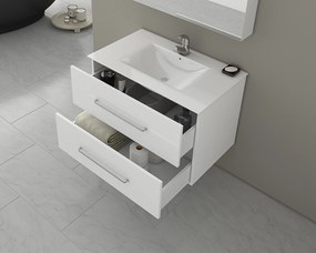 Drop Torino 60 White 1  MDF - Πάγκος με Νιπτήρα και Καθρέφτη