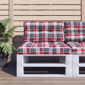 vidaXL Μαξιλάρι Παλέτας Κόκκινο Καρό 70 x 40 x 12 εκ. Υφασμάτινο