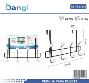 Μεταλλική κρεμάστρα πόρτας 4 θέσεων - 57906