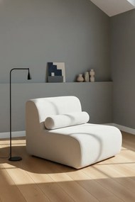 Stewehome Πολυθρόνα Luma Minimal Καμπύλου Σχεδιασμού λευκό 75x65x95 cm