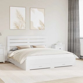 vidaXL Σκελετός Κρεβατιού Λευκό 180 x 200 cm Επεξεργασμένο Ξύλο