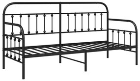vidaXL Μαύρο Πλαίσιο Κρεβατιού 80x200 cm Χάλυβα