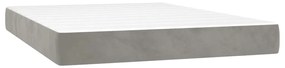 vidaXL Κρεβάτι Boxspring με Στρώμα & LED Αν.Γκρι 140x200 εκ. Βελούδινο