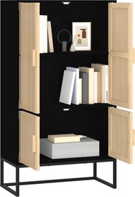 vidaXL Ντουλάπι Μαύρο 70 x 35 x 125 εκ. από Επεξεργασμένο Ξύλο