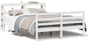 vidaXL Σκελετός Κρεβ. Χωρίς Στρώμα Λευκό 140x200 εκ Μασίφ Πεύκο