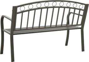 vidaXL Παγκάκι Κήπου Γκρι 120 εκ. Ατσάλινο