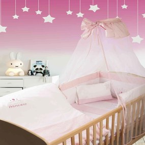 Κουνουπιέρα Βρεφική Princess 33 Λευκό-Ροζ DimCol 160x490cm 100% Cotton