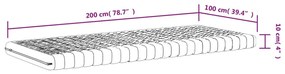 Στρώματα Αφρού 7 Ζωνών Σκληρ. 20 ILD 2 τεμ. Λευκά 100 x 200 εκ. - Λευκό