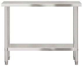 vidaXL Πάγκος Εργασίας Κουζίνας 110x55x85 εκ. από Ανοξείδωτο Ατσάλι