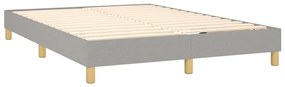 vidaXL Κρεβάτι Boxspring με Στρώμα &amp; LED Αν.Γκρι 140x190εκ. Υφασμάτινο