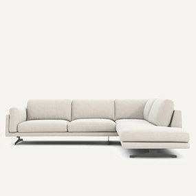 Γωνιακός καναπές με σεζλόνγκ από βελούδο chenille, César