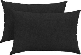 vidaXL Μαξιλάρι Καναπέ 2 pcs Μαύρο 60 x 40 cm ύφασμα