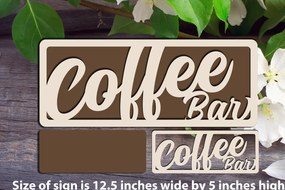 Σετ των 2 Intra απο ξύλο plywood 3mm-4mm πάχος - Επιγραφή καφέ μπαρ Δίασταση 20x20 cm INTRAFABR-114583109