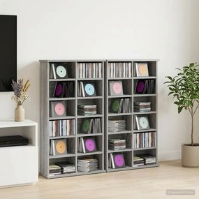 vidaXL Ντουλάπα CD 2 τμχ. Γκρι Sonoma 60 x 17 x 92 εκ.