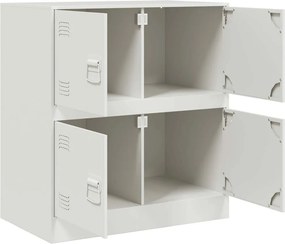 vidaXL Μπουφές Λευκός 67x39x73 εκ. από Ατσάλι