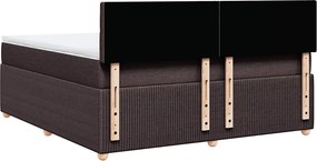 vidaXL Κρεβάτι Boxspring με Στρώμα Σκούρο Καφέ 180x200 εκ Υφασμάτινο