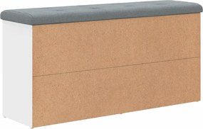 vidaXL Παγκάκι Παπουτσιών Λευκό 102 x 32 x 50 εκ. από Τεχνητό Ξύλο