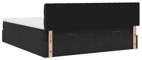 Οθωμανικό κρεβάτι με στρώματα Μαύρο 180x200cm Velvet 3312094
