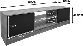 Έπιπλο τηλεόρασης Sasa sonoma-λευκό 150x35x41.5εκ