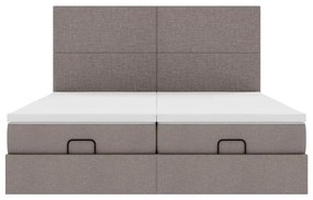 vidaXL Οθωμανικό κρεβάτι με στρώματα Taupe 160x200cm ύφασμα