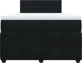 vidaXL Κρεβάτι Boxspring με Στρώμα Μαύρο 120x190 εκ. Βελούδινο