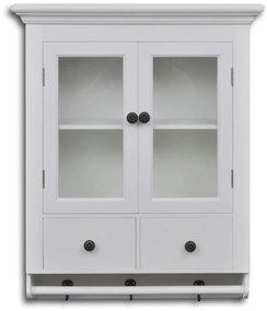 vidaXL Ντουλάπι Κουζίνας Επιτοίχιο Λευκό Ξύλινο με Γυάλινη Πόρτα