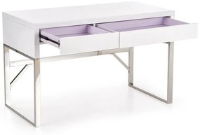 Τραπέζι γραφείου Houston 441, Με συρτάρια, Αριθμός συρταριών: 2, 76x120x60cm, 38 kg, Ασημί, Γυαλιστερό λευκό | Epipla1.gr