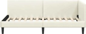 vidaXL Κρεβάτι Γωνίας Κρεμ 90 x 190 cm Βελούδο