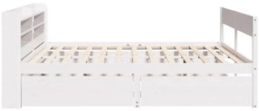 vidaXL Σκελετός Κρεβ. Χωρίς Στρώμα Λευκό 140x190 εκ Μασίφ Πεύκο