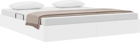 vidaXL Κρεβάτι Αποθήκης Καθαρό Λευκό 193 x 203 cm Τεχνητό δέρμα