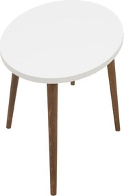 Τραπέζι σαλονιού Barton pakoworld λευκό-καφέ 90x45x40εκ
