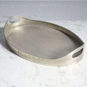 Δίσκος Σερβιρίσματος Μεταλλικός B-7800-2 56x36cm Silver Supergreens Metal