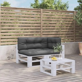 vidaXL Μαξιλάρια Καναπέ Παλέτας 3 τεμ. Ανθρακί Υφασμάτινα