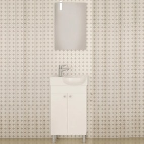 Drop Litos 45x32 White - Έπιπλο Μπάνιου Με Νιπτήρα &amp; Καθρέπτη - Αριστερα