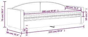 ΚΑΝΑΠΕΣ ΚΡΕΒΑΤΙ ΜΕ ΣΤΡΩΜΑ ΣΚΟΥΡΟ ΓΚΡΙ 80 X 200 ΕΚ. ΥΦΑΣΜΑΤΙΝΟ 3197166