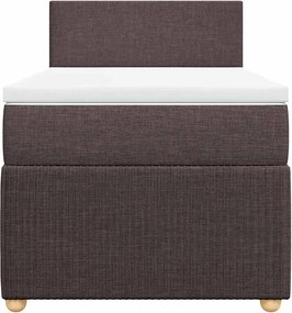 vidaXL Κρεβάτι Boxspring με Στρώμα Σκούρο Καφέ 80x200 εκ. Υφασμάτινο