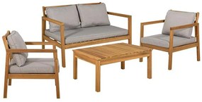 Σαλόνι Κήπου (Σετ 4Τμχ) 0020-224-046 Walnut-Beige 4 Θέσεων