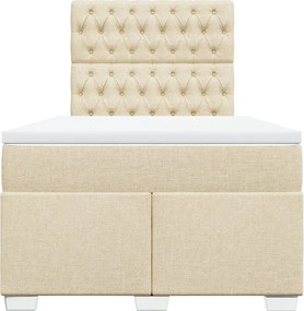 vidaXL Κρεβάτι Boxspring με Στρώμα Κρεμ 120x190 εκ. Υφασμάτινο