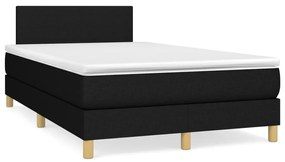 vidaXL Κρεβάτι Boxspring με Στρώμα &amp; LED Μαύρο 120x190 εκ. Υφασμάτινο