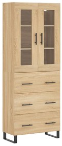 vidaXL Ντουλάπι Sonoma δρυς 69,5 x 34 x 180 εκ. από Επεξεργασμένο Ξύλο