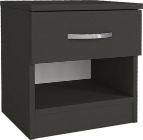 Κομοδίνο Lube Megapap χρώμα ανθρακί 40x28,2x40εκ.