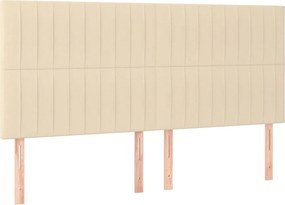 vidaXL Κρεβάτι Boxspring με Στρώμα Κρεμ 200x200 εκ. Υφασμάτινο