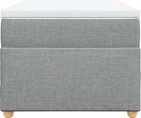vidaXL Κρεβάτι Boxspring με Στρώμα Ανοιχτό Γκρι 100x200 εκ. Υφασμάτινο